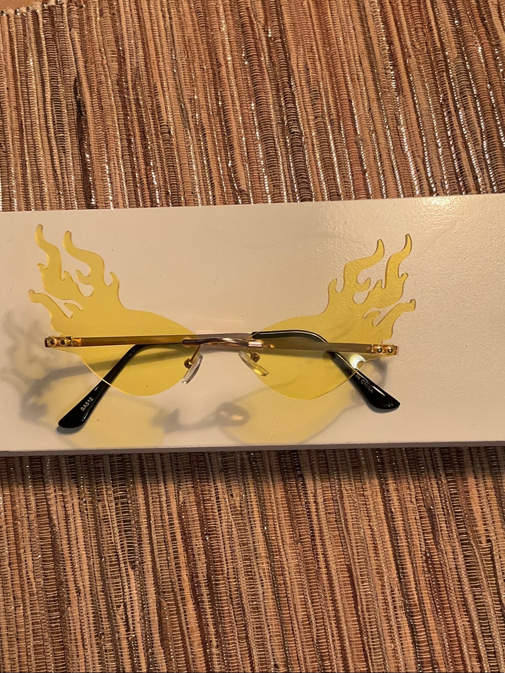Flame Rimless Yellow Lens Sunglasses - Women Accessories